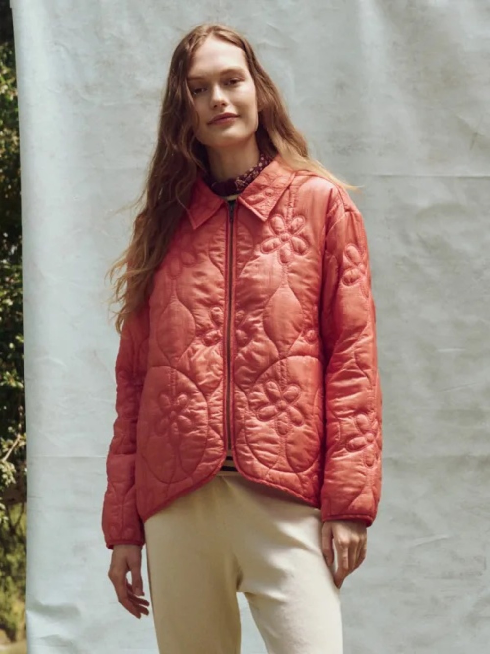 The Great The Daisy Quilted Jacket In Punch | Size 0 US Size S/XS